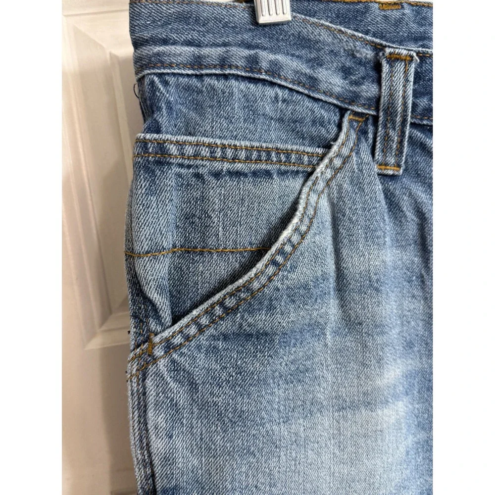 Faded Glory Men's Jeans 36x30 Blue Denim Carpenter Baggy Straight Leg Distressed